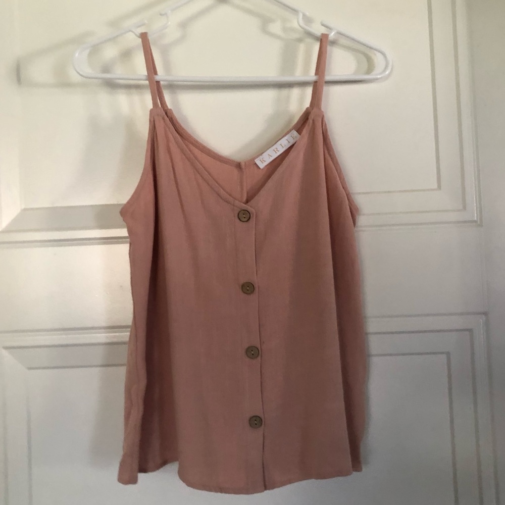 Karlie Pink Button Up Top